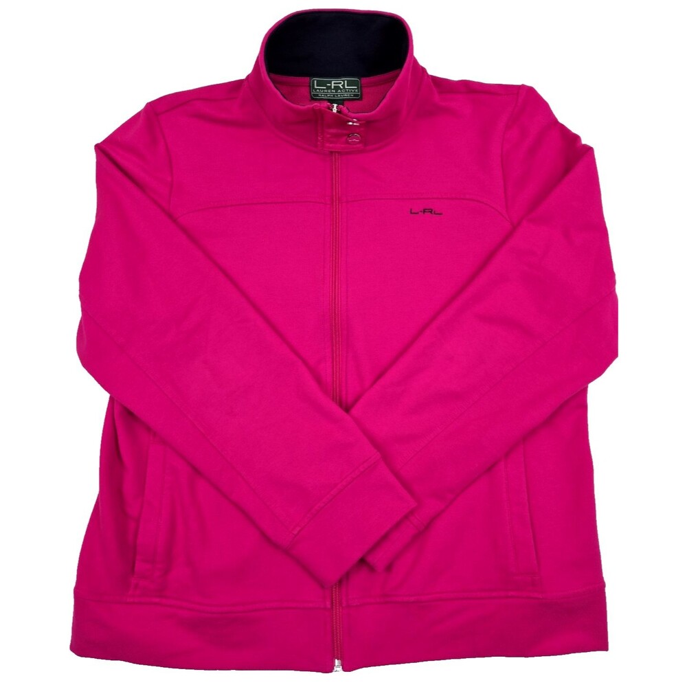 Lauren Ralph Lauren Active Pink Full Zip XL Track Jacket Mock Neck Womens